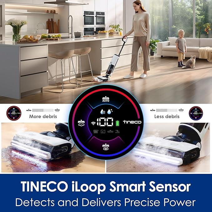 Tineco Floor ONE S7 Steam Cordless Wet Dry Vacuum Steam Mop All-in-One, Floor Washer for Sticky Mess Clean Up on Hard Floors with Digital Display, Self-Cleaning, Edge Cleaning, Safe for Kids & Pets - NeatNest