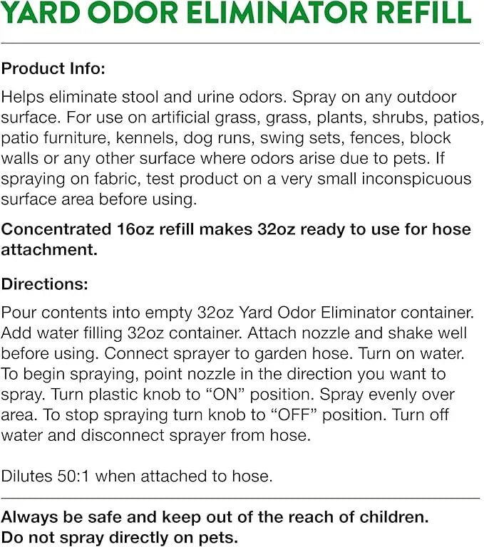 NaturVet – Yard Odor Eliminator | Eliminate Stool and Urine Odors from Lawn and Yard | Designed for Use on Grass, Plants, Patios, Gravel, Concrete & More | 16 oz Refill - NeatNest