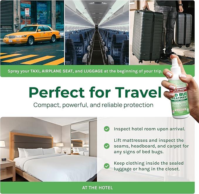 Hygea Natural Extra-Strength Bed Bug DIY Kit - unique, Odorless, Child & Pet Friendly - All water-friendly surfaces - 1 Bed Bug Spray (24 oz) & 1 Bed Bug Travel Spray in TSA Approved Size (3 oz) - NeatNest