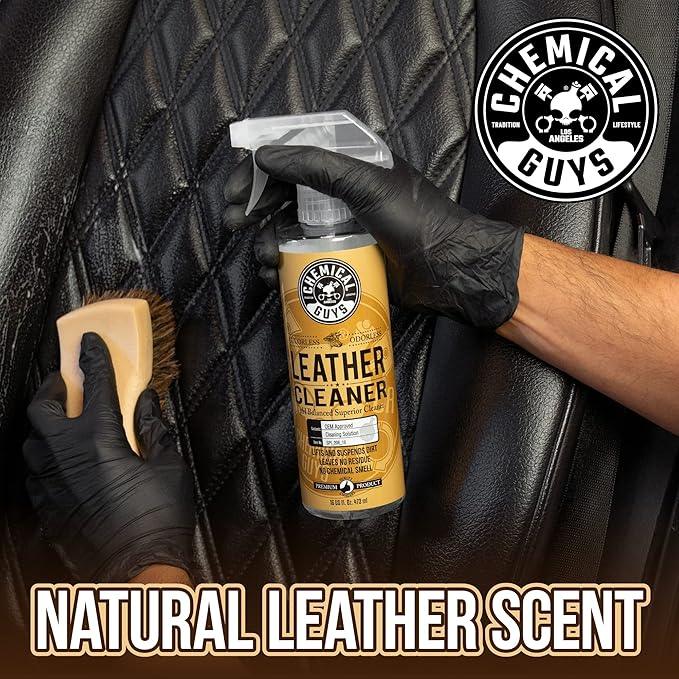 Chemical Guys SPI_208 Colorless and Odorless Leather Cleaner for Car Interiors, Furniture, Apparel, Boots, and More (Works on Natural, Synthetic, Pleather, Faux Leather and More), 128 fl oz (1 Gal) - NeatNest