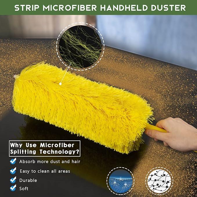 17FT Extendable Duster with 2-9 ft Extension Pole for High Ceilings, Newliton Cobweb Duster for Ceiling Fans Hard-to-Reach Areas, Long Handle Microfiber Dusting Tool for Home Cleaning - NeatNest