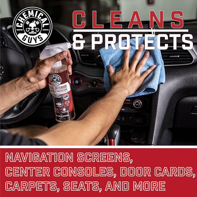 Chemical Guys Total Interior Cleaner & Protectant - Black Cherry, Car Cleaning Spray, Cleans and Protects Leather, Vinyl, Plastic, Rubber, and Glass, Safe for Trucks, SUVs, Jeeps, RVs & More - 16 oz - NeatNest