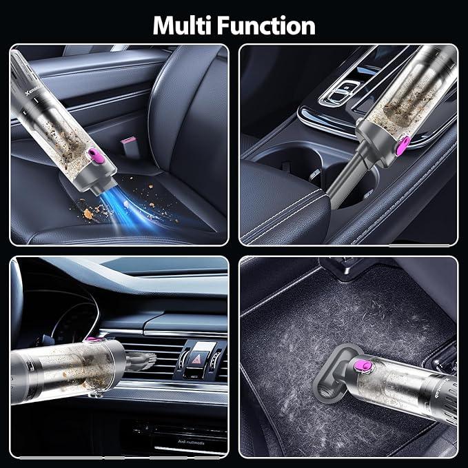 Handheld Vacuum Cordless Car Vacuum Cleaner Powerful Suction Car Vacuum Lightweight Portable Rechargeable Hand Held Vacuum Cleaner One-Touch Empty with HEPA Filter (Violet) - NeatNest