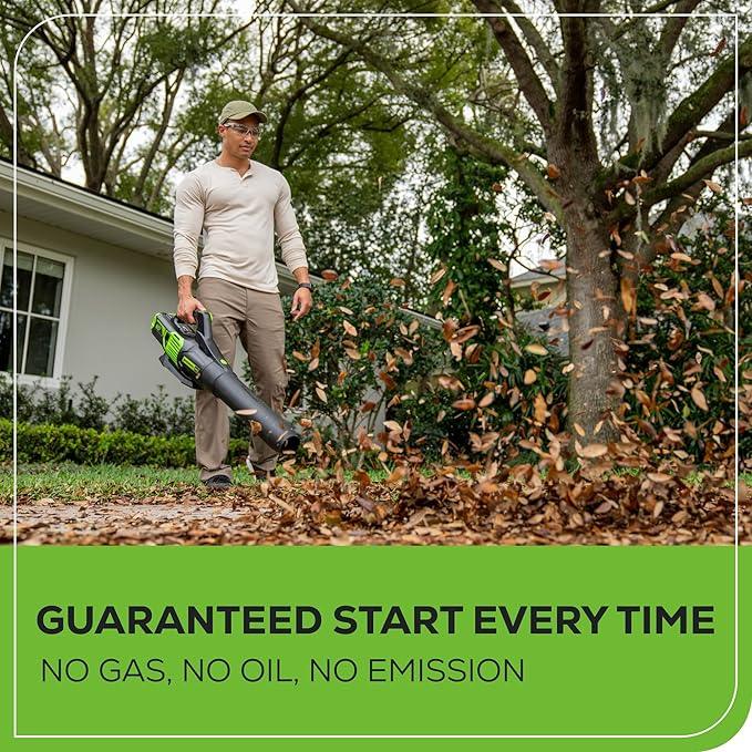 Greenworks 60V 700 CFM Brushless Leaf Blower, 5.0 Ah Battery and Rapid Charger - NeatNest