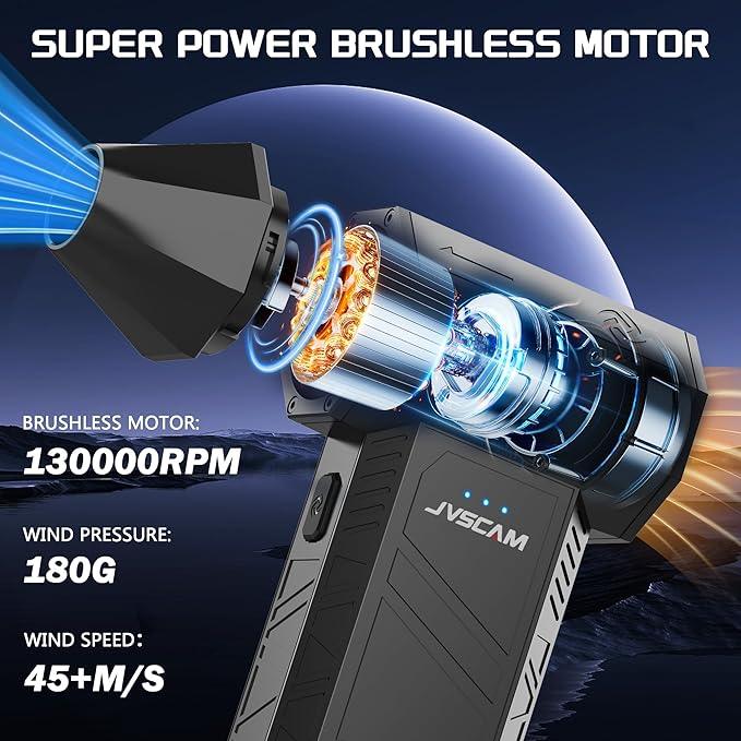 X3 Compressed Air Duster - Electric Air Duster with Brushless Motor,3 Gear Adjustable - mini Snow Blower- Rechargeable Air Duster for PC, Keyboard, Car,Outdoors,Home,Snow and Leaves Clearing - NeatNest