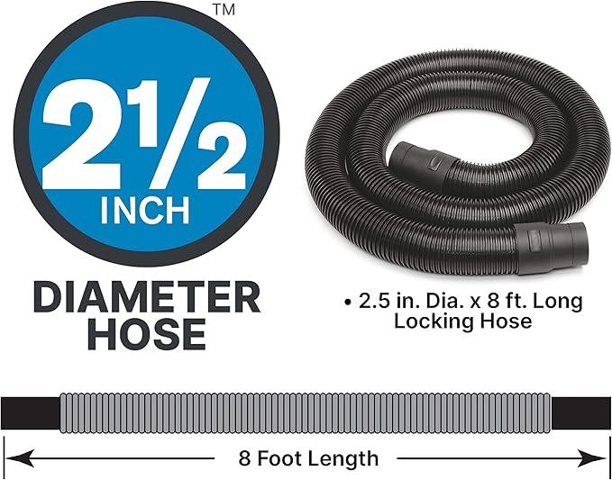 Shop-Vac 9601806 18 Gallon Wet/Dry Utility Vacuum, 6.0 Peak HP, 2.5 Inch Diameter x 8 Foot Hose, 20 Foot Cord, Design For Powerful Suction - NeatNest