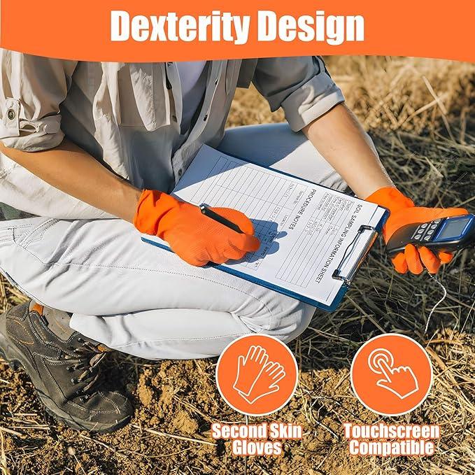 TREEGO 10 Mil Orange Nitrile Gloves Heavy Duty — High-Visibility Diamond Texture Grip, Latex Free Disposable Mechanic Rubber Gloves, X-Large, 100 Count - NeatNest