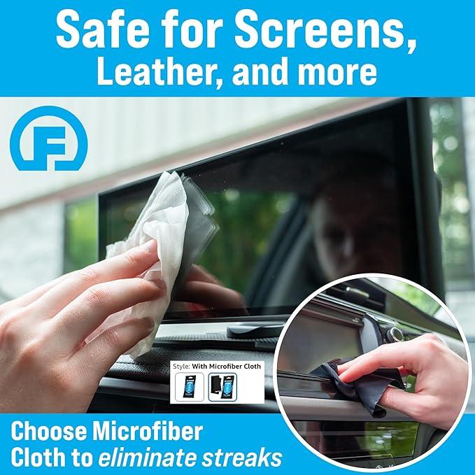 Fortress Car Interior Wipes (25 ct, Pack of 16) for Car Interior Cleaning, Dashboard, Seats, Detailing, and Steering Wheel [Travel Size] Skin-Safe Car Interior Cleaner Supplies - NeatNest