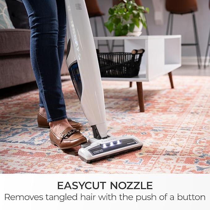 Kenmore DS1030 Cordless Stick Vacuum Lightweight Cleaner 2-Speed Power Suction LED Headlight 2-in-1 Handheld for Hardwood Floor, Carpet & Pet Hair, White - NeatNest