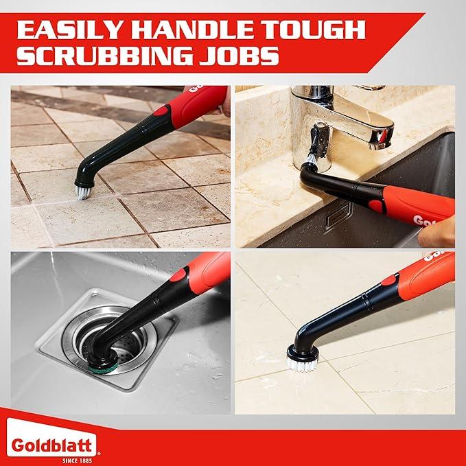 Goldblatt Cordless Electric Spin Scrubber 18-Piece Kit, Small Power Scrubber with Battery Indicator Light, Waterproof Electric Cleaning Brush for Grout, Tile, Bathroom, Kitchen Cleaning - NeatNest