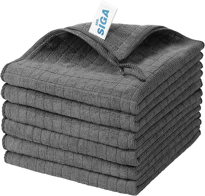 MR.SIGA Microfiber Cleaning Cloth, All-Purpose Cleaning Towels, Pack of 6, Size 13.8 x 15.7 in - NeatNest