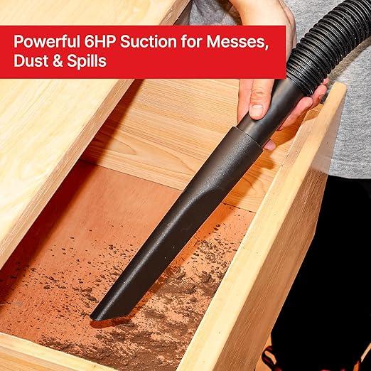 Shop-Vac 5761311 12-Gallon Wet/Dry Shop Vacuum, 6 Peak HP, 1.5 Inch Diameter x 7 Foot Hose, 20 Foot Cord, Ideal for Home, Garage, and Workshop Cleaning - NeatNest