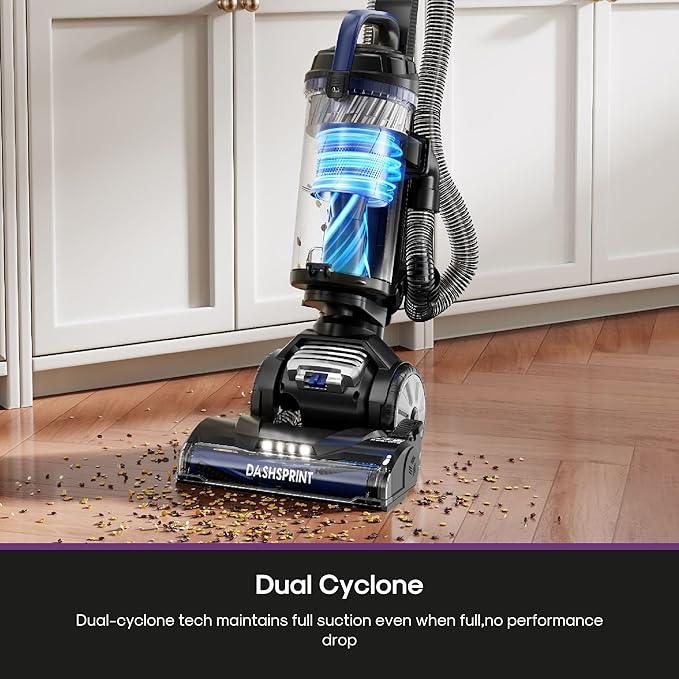 Eureka Upright Vacuum Cleaner for Carpet and Hard Floor,Powerful Vacuum with Dual Cyclone Suction,Swivel Steering,Anti-Tangle,Large Dust Cup,NEU612BL, Blue - NeatNest