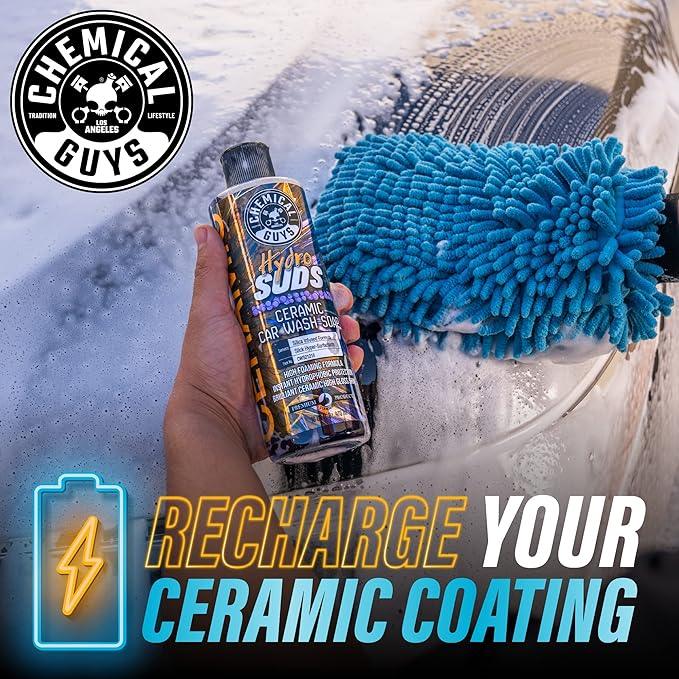 Chemical Guys HydroSuds Ceramic SiO₂ Shine High Foaming Car Wash Soap - Foam Cannon Soap, Works with Foam Guns or Bucket Washes Safe for Cars, Trucks, Motorcycles, RVs, & More, Berry Scent - 64 fl oz - NeatNest