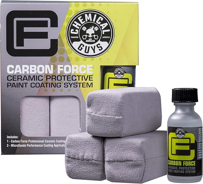 Chemical Guys Carbon Force Ceramic Protective Paint Coating System, Professional-Grade Protection, Gloss and Durability, Ceramic Coating Kit with 3 Microsuede Applicators, 1 fl oz - NeatNest