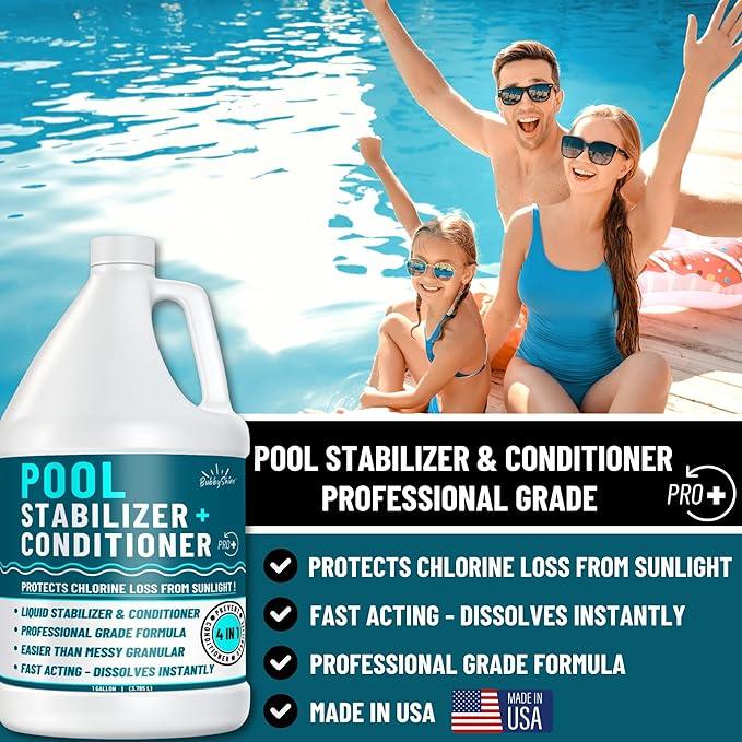 Pool Stabilizer - Cyanuric Acid Pool Stabilizer, Liquid Chlorine Stabilizer for Pool Chemicals, Swimming Pool Conditioner Stabilizer, Pool Stabilizer for Salt Pool & Chlorine, 1 Gallon - NeatNest