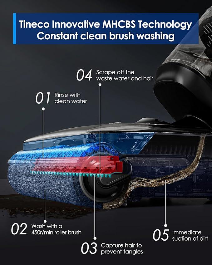 Tineco Floor ONE S7 Stretch Ultra Cordless Wet Dry Vacuum Cleaner, 180°Lay-Flat Anti-Tangle Design, 50 Minutes Runtime, 185℉ Flashdry Self-Cleaning, Dual-Sided Edge Cleaning Floor Cleaner - NeatNest