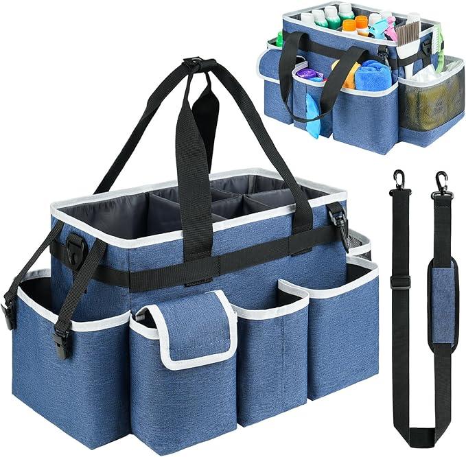 Cleaning Caddy,Cleaning Bag for Housekeepers,Cleaning Supplies Organizer with Handle,Blue - NeatNest