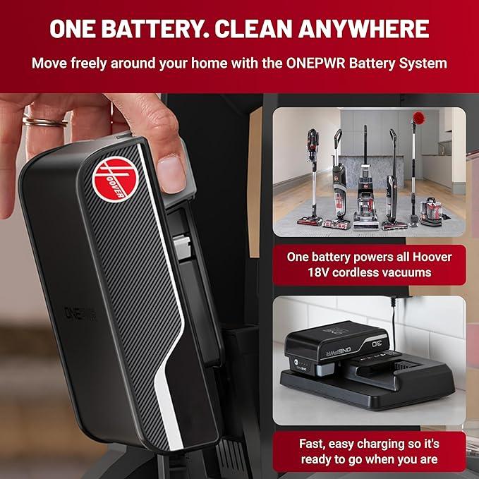Hoover ONEPWR WindTunnel Emerge Pet+ Cordless Stick Vacuum Cleaner, Lightweight Stick Vac, Powerful and Quiet Cleaning, Self Standing, No Wall Mount Required, Cordless Vacuum Cleaners for Home Use - NeatNest