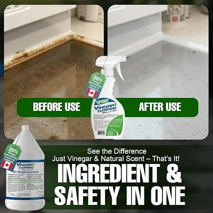 Eco Solutions Vinegar Cleaning Solution - all purpose household cleaner, 20% concentrated vinegar - 4 Litre Jug (1.06 gallons) - NeatNest