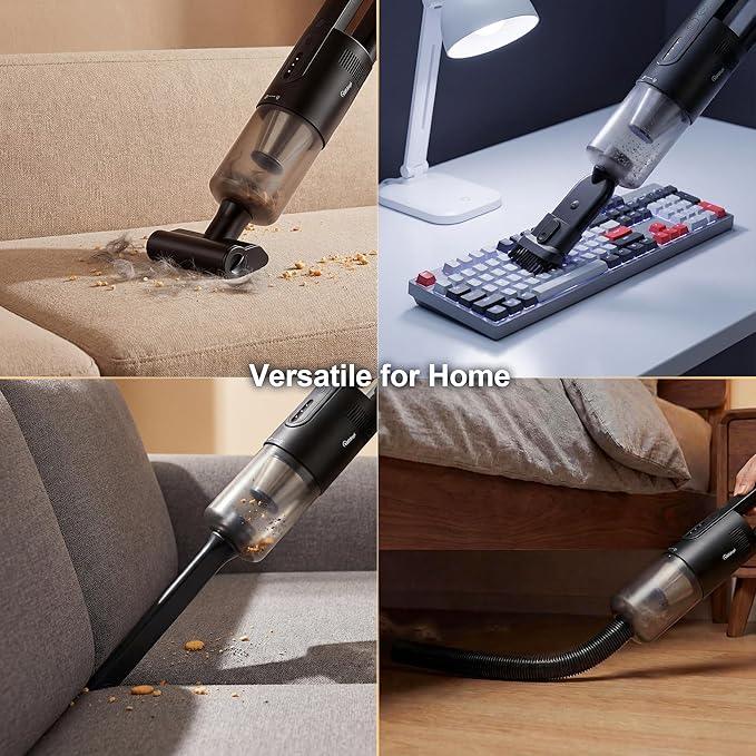 Handheld Vacuum Cordless, 5-in-1 Car Vacuum Portable Cordless 30 Mins Rapid Rechargeable Hand Vacuum Brushless Motor 19000Pa Strong Suction, Dust Busters for Car Home with 4 Nozzles, Black - NeatNest