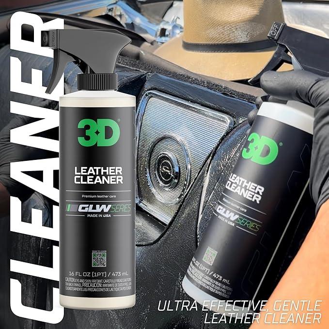 3D Leather Cleaner for Car, GLW Series | Ultimate Deep Cleaning | Removes Dirt, Grease, Body Oils | DIY Car Detailing | Versatile Cleaner for All Leather Goods | 64 oz - NeatNest
