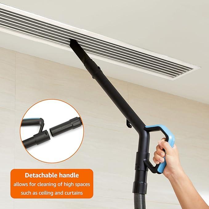 Amazon Basics Upright Bagless Vacuum Cleaner for Carpet and Hard Floors, With Crevice and Upholstery Tools, Detachable Handle, Lightweight (8.4 lbs), 1.7L Dust Cup, 720W, 25ft Cord, Black/White - NeatNest