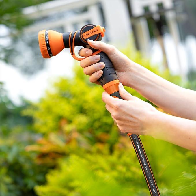 Giraffe Tools Garden Hose 25ft x 3/4", Heavy Duty Water Hose, Flexible, Hybrid Lightweight Hose with Swivel Handle, Male to Female Fittings, Burst 600 PSI - NeatNest