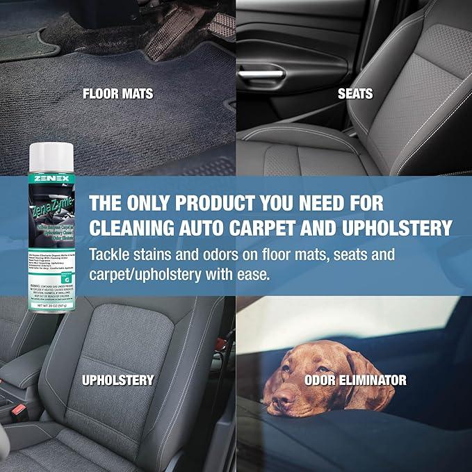 Zenex ZenaZyme Active Enzyme Carpet & Upholstery Cleaner - Professional-grade Stain Remover | Deep Foaming Formula for Carpets, Upholstery, & Interiors | Fresh Scent | 20 oz (2 Pack) - NeatNest