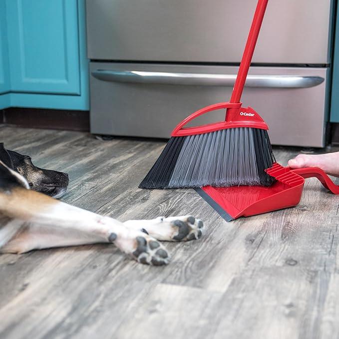 O-Cedar Pet Pro Broom with Step-On Dustpan | Remove 99% with One Sweep | DustPan Removes 3 Times More Pet Hair | Quiet Cleaning Tool for Cat and Dog Owners - NeatNest