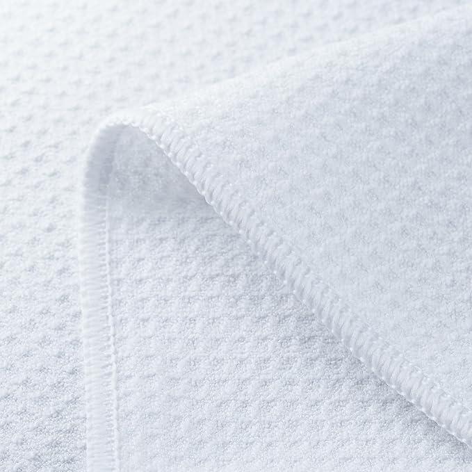 POLYTE Premium Microfiber Kitchen Dish Hand Towel Waffle Weave 12 Pack (16x28 in, White) - NeatNest