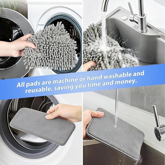 Ceiling Fan Cleaner Duster with 80'' Extendable Long Handle Pole - Microfiber Chenille Pads for Blades, Baseboards, Walls, Floors, Blinds & Cobwebs - Reusable & Washable - NeatNest