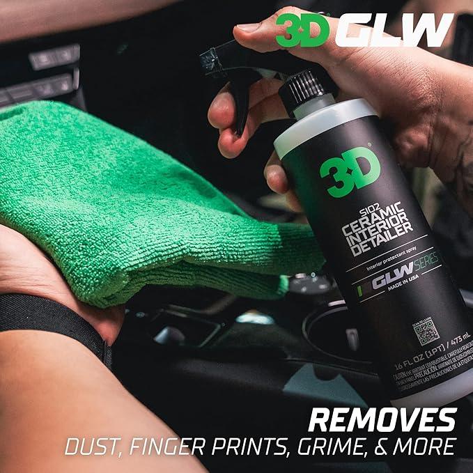 3D SiO2 Interior Detailer, GLW Series | Ultimate Deep Cleaning | Ultra Ceramic Protectant |Safe on Leather, Vinyl, Plastic & More | Removes Dust, Dirt, Grease | DIY Car Detailing | 16 oz - NeatNest