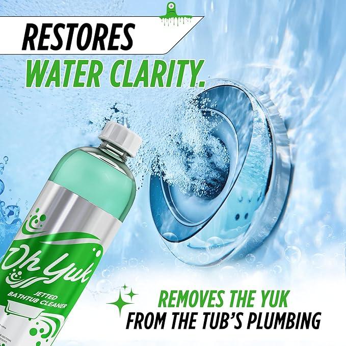 Oh Yuk Jetted Tub Cleaner for Jet Tubs, Bathtubs, Whirlpools, The Most Effective Jetted Tub Cleaner, Septic Safe, 32 Cleanings per Bottle - 1 Gallon - NeatNest