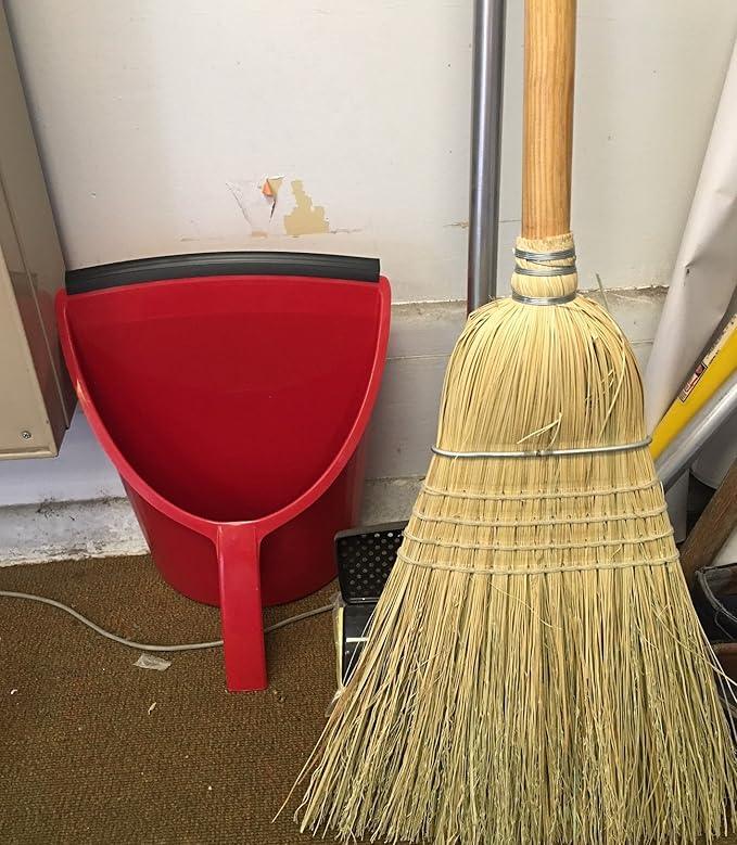 Handy Pan- RED - Large Capacity Recycled Plastic Heavy Duty Dust Pan! Made in USA! Great for Home, Shop, Garage, Waterproof, Stackable, Stands Upright. Unique Rubber Edge gets Debris in! Handypan - NeatNest