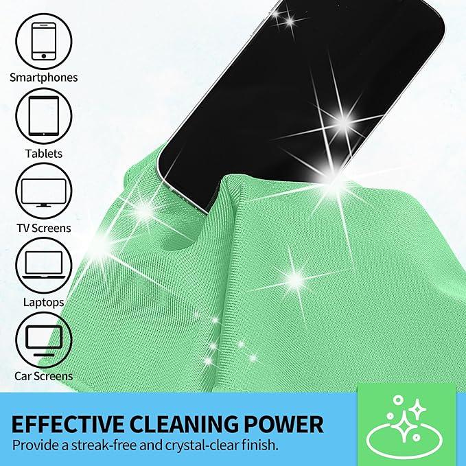 HOMERHYME Microfiber Cleaning Cloth, 10 Pack Glasses Cleaning Cloth, 16" ×14" Window Cleaning Rags, Streak Free Lint Free Polishing Cloths Wipes for Eye Glass Stainless Steel Windshield, Sage Green - NeatNest