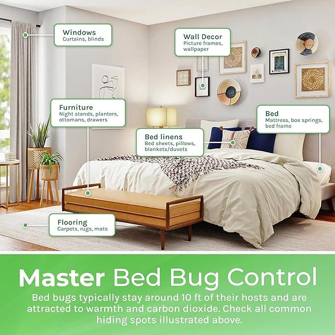 Hygea Natural Extra-Strength Bed Bug DIY Kit - unique, Odorless, Child & Pet Friendly - All water-friendly surfaces - 1 Bed Bug Spray (24 oz) & 1 Bed Bug Travel Spray in TSA Approved Size (3 oz) - NeatNest