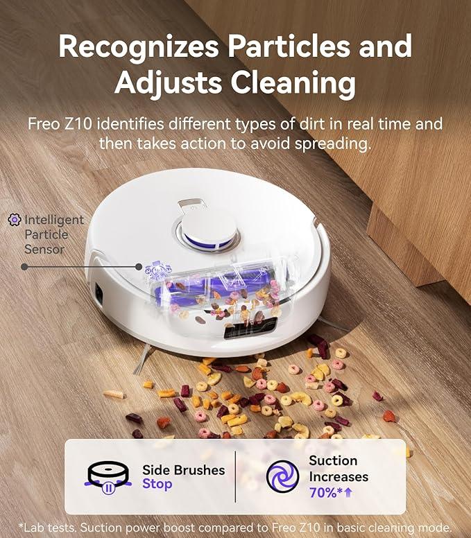 NARWAL Freo Z10 Robot Vacuum and Mop Combo, Tangle Free Robot Mop, 15,000Pa Suction, Adapts to Hard-to-Reach Areas, Self-Emptying, Mop Washing & Drying, Obstacle Avoidance, for Pet Hair & Hard Floor - NeatNest
