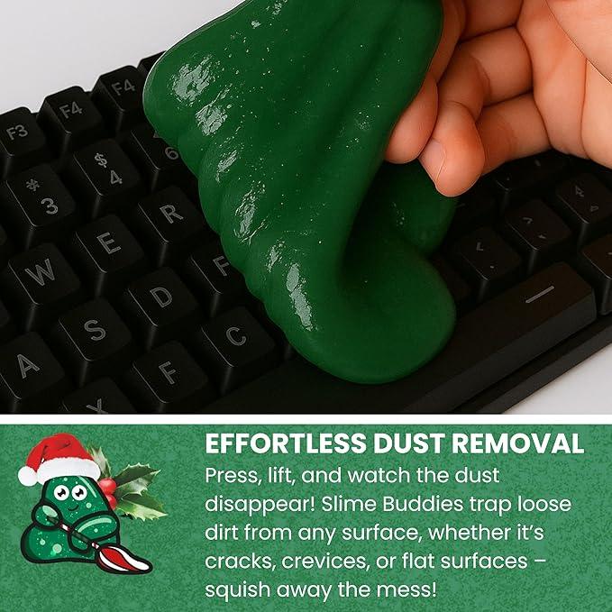 Slime Buddies Car Cleaning Gel Putty - Pine Scented Interior Detailing Tool for Cup Holders, Air Vents & Keyboard - Reusable Auto Detailing Accessories - Dust Remover Goop - NeatNest