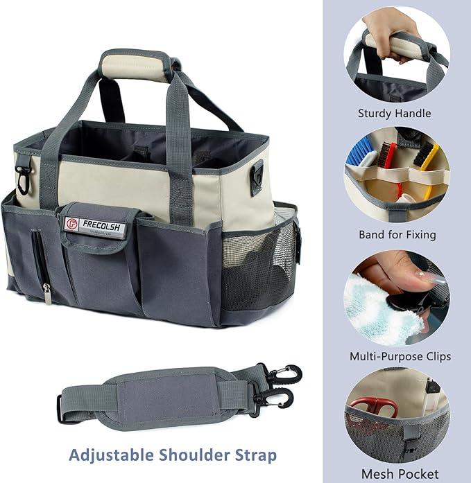 Cleaning Caddy for Cleaning Suppliers Organizer with Pockets for House Cleaning Essentials, Cleaning Organizer, Wearable Cleaing Bag Tote, Storage Caddy for Housekeeping - NeatNest
