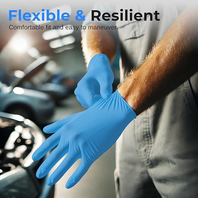 Serenelife Soft Industrial Gloves, Nitrile and Vinyl Gloves, Powder-Free, Textured Grip, Ideal for Cleaning, Food Service, Automotive, Household Work - NeatNest
