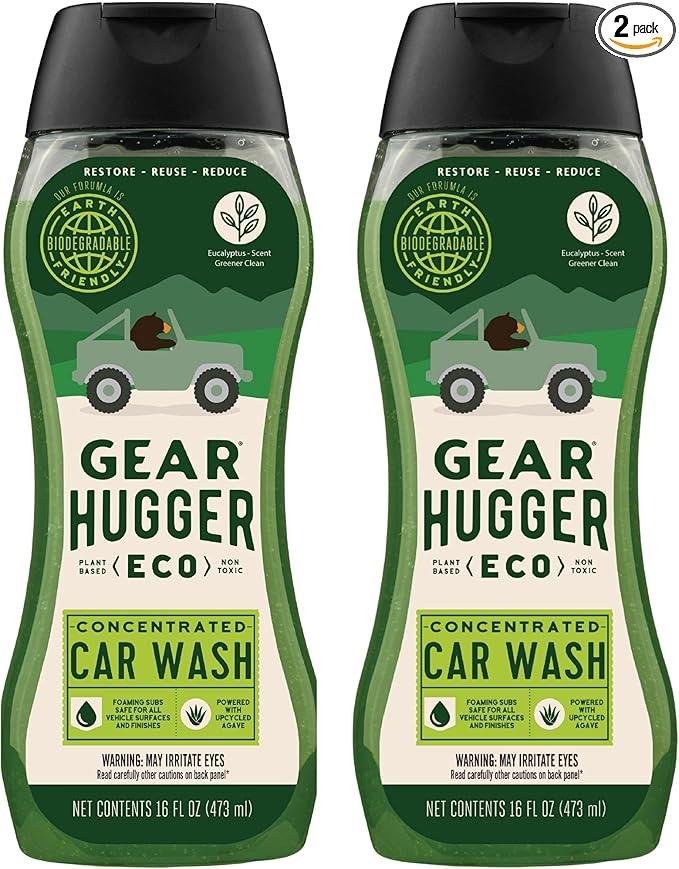 Gear Hugger Car Wash Soap (16 oz, Pack of 2) – Eco-Friendly Car Cleaner, Biodegradable Car Wash with Natural Saponins & Eucalyptus – Safe Car Soap for All Vehicle Surfaces - NeatNest