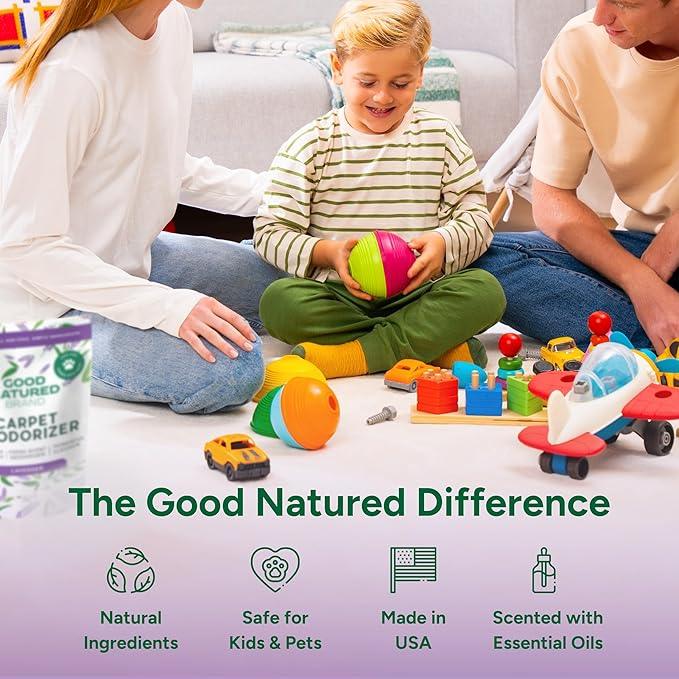 Good Natured Brand | Carpet Deodorizer & Freshener Powder | 31 oz Pet Odor Eliminator for Strong Odor & Pet Urine | Fresh Natural Lavender Scent | Safe for Homes with Pets - NeatNest