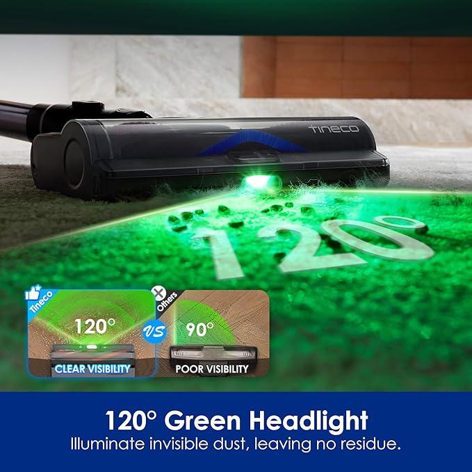 Tineco Pure ONE S50 Pro Cordless Stick Vacuum Cleaner, 200AW Powerful Suction, Zero Tangle Brush, 95Min Runtime, 180° Foldable Tube, 120° Green Light, Easily Tackles Large Debris Stick Vacuum - NeatNest