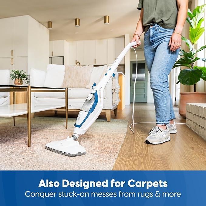 Vacmaster SMF1501 2-in-1 Steam Mop for Floor Cleaning with Detachable Handheld Steamer, Quick-Heating & Lightweight for Hard Floors, Carpets, Tiles and Upholstery - NeatNest