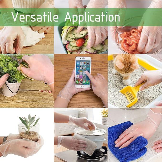 Clear Vinyl Food Safe Disposable Gloves Latex Free Powder Free for Food Prep Handling Cooking Cleaning - NeatNest