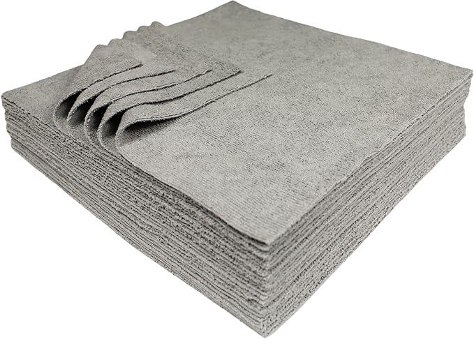 Ultra-Cut Absorbent Microfiber Towels, Silver-Embedded, Lint & Scratch-Free, for Home, Lab, & Dairy Industry Use, 12x12 Inches 25-Pack - NeatNest