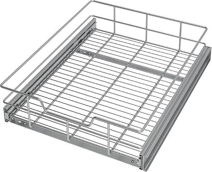Pull Out Cabinet Organizer 17" W X 22" D, Slide Out Drawers For Kitchen Organizers and Storage, Pull Out Drawers For Cabinets Capacity Heavy Duty Caddy, Cabinet Shelves Chrome-Plated, Bathroom Pantry - NeatNest