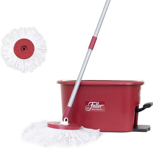 Ruby Red Spin Mop with 1 Extra Mop Head - NeatNest