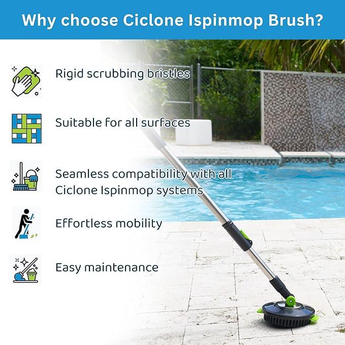Spin Mop and Bucket P SS 003 with 1 Floor Brush and 1 Chenille Car Wash Mop for Home & Office Cleaning -360 Rotating Mop Spinner and Bucket with 61'' Stainless Steel Mop Handle - NeatNest